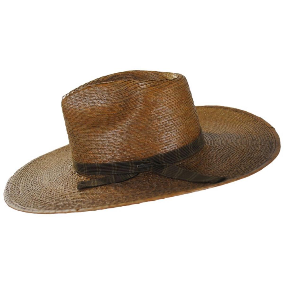 BRIXTON HATS | Leigh Palm Straw Fedora Hat - Toffee | 104046TOF | profile | TOFFEE