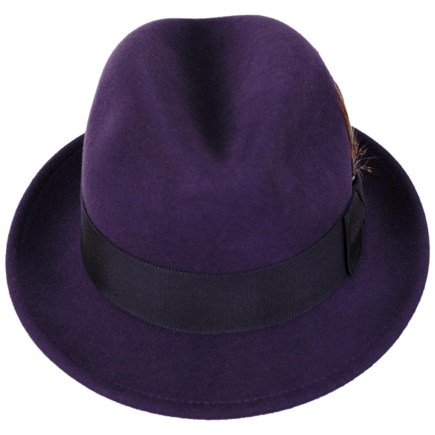 Bailey 1922 | Tino Wool LiteFelt Trilby Fedora Hat | 130008 | front | DEEP PLUM