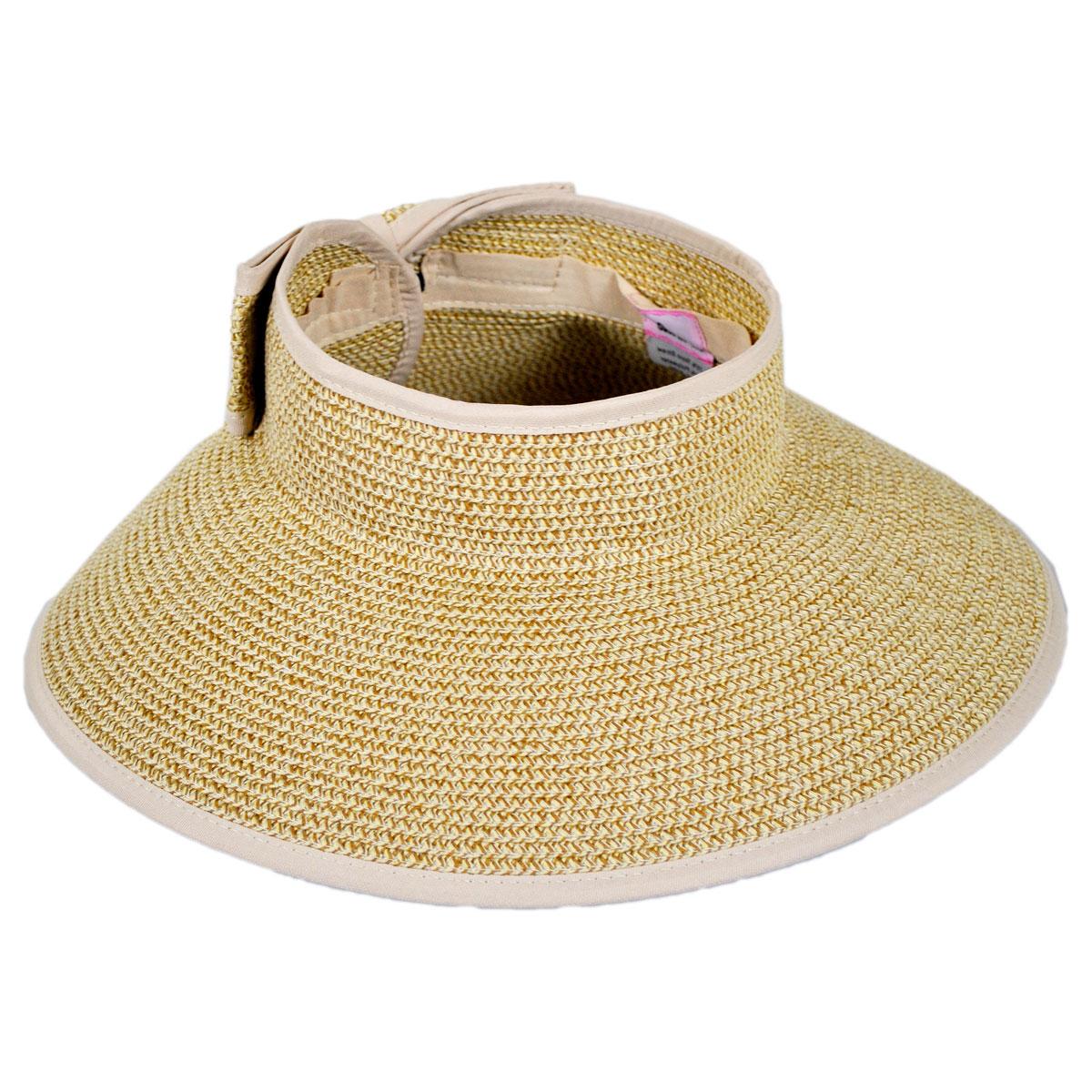 sur la tete | Roll Toyo Straw Braid Visor | 198550 | lead | TOAST TAN