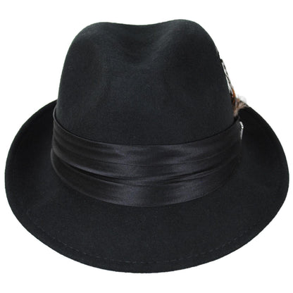 Stacy Adams | Crushable Wool Felt Fedora Hat | 130456 | front | BLACK