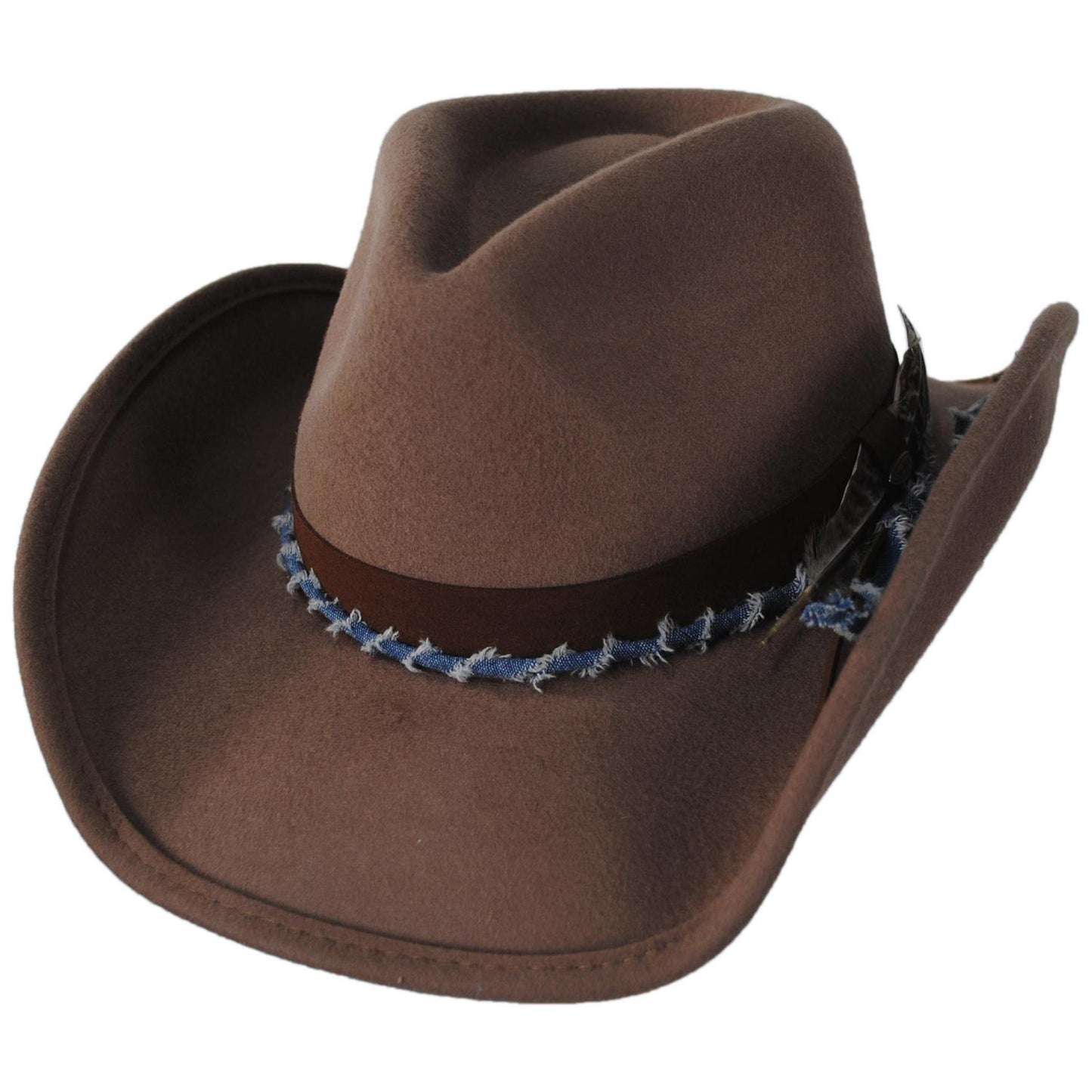 Scala | Devon Wool Felt Western Hat | 123458 | lead | PECAN