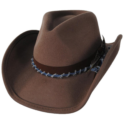 Scala | Devon Wool Felt Western Hat | 123458 | lead | PECAN