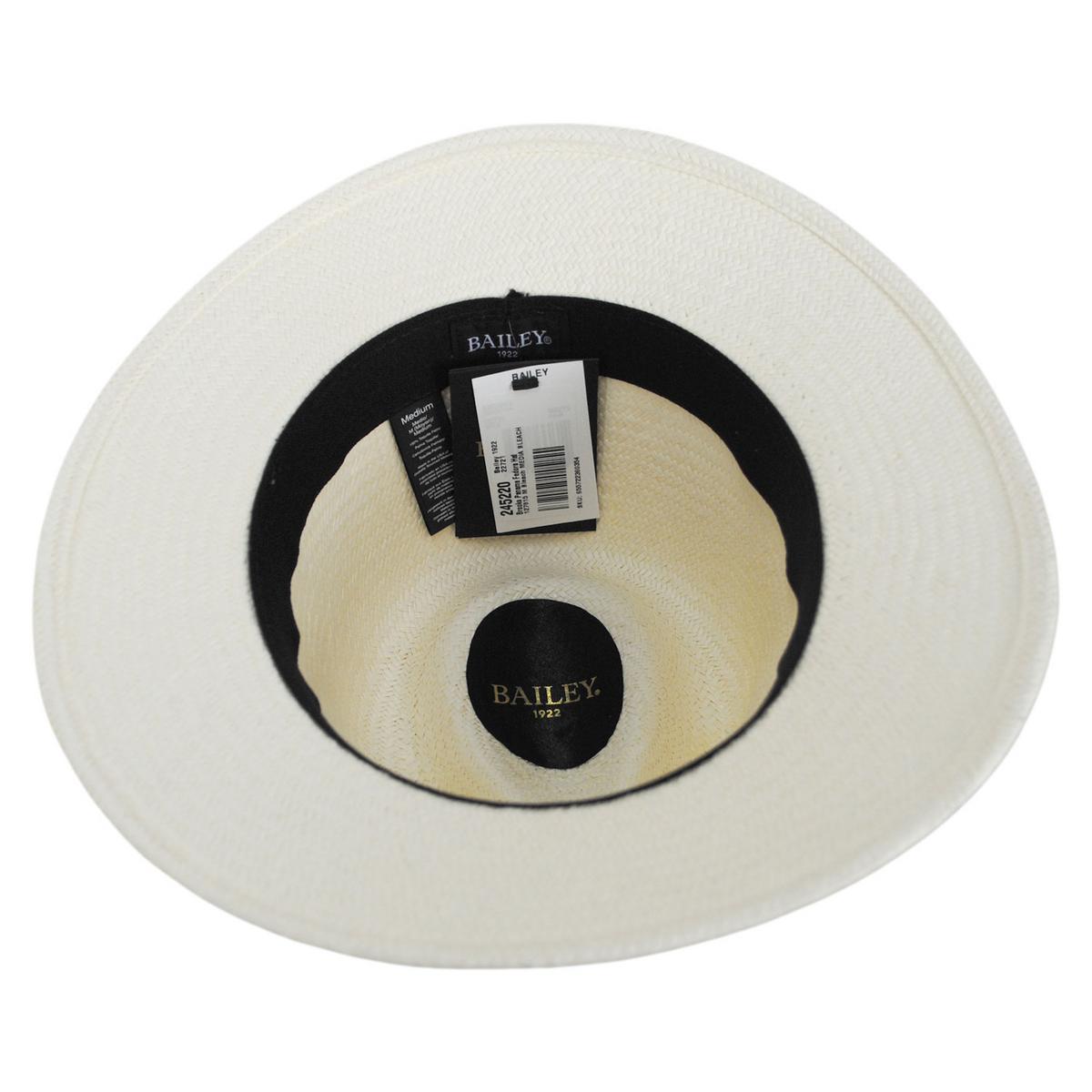 Bailey 1922 | Brooks Panama Straw Fedora Hat | 127815 | under | MEDIA BLEACH