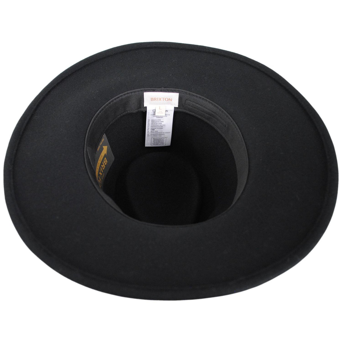 BRIXTON HATS | Juniper Packable Wool Felt Fedora Hat | 123935 | under | BLACK