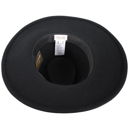 BRIXTON HATS | Juniper Packable Wool Felt Fedora Hat | 123935 | under | BLACK
