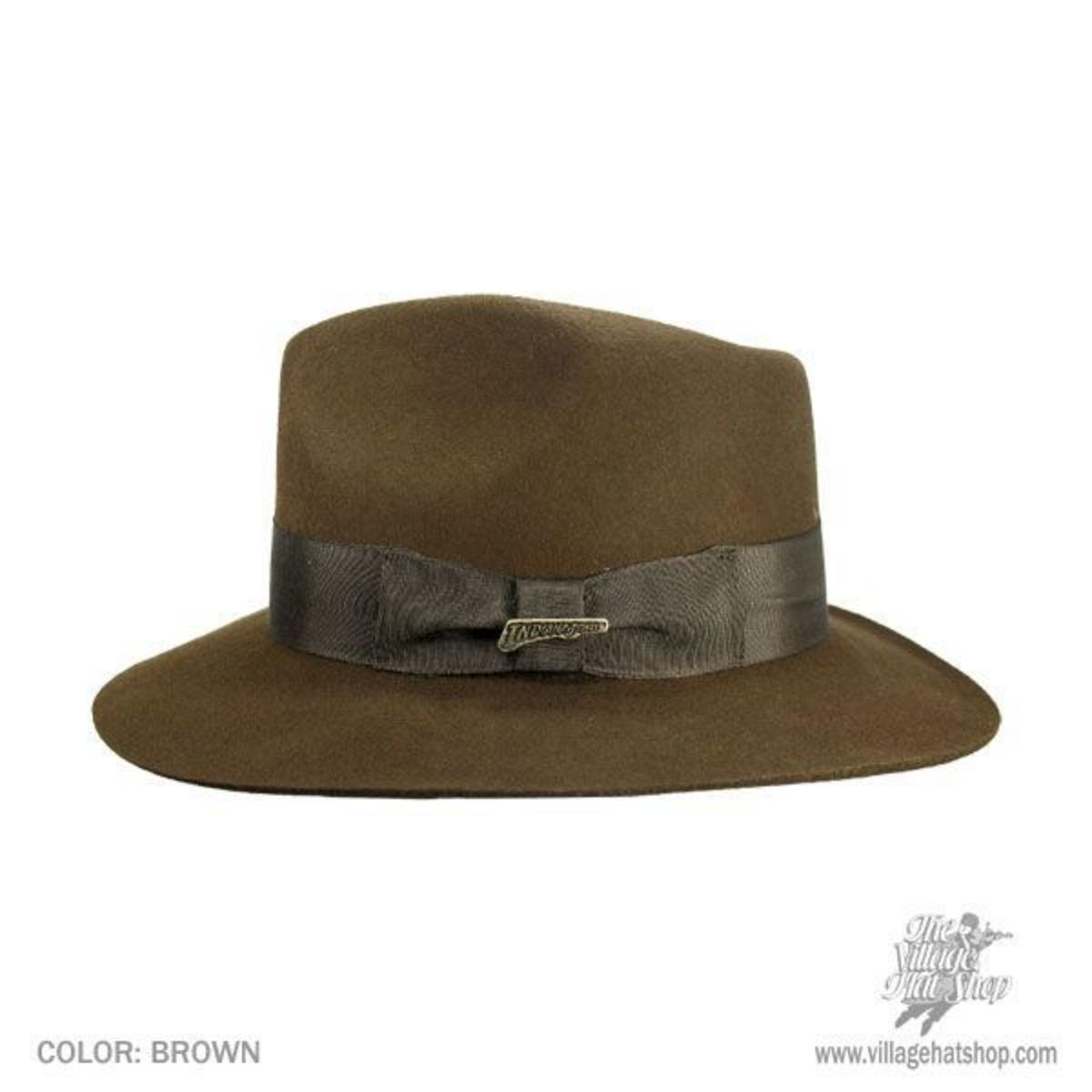 Indiana Jones | Officially Licensed Wool Felt Fedora Hat | 130445 | profile | BROWN