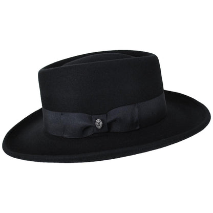 Jaxon Hats | Crushable Wool Felt Gambler Hat | 132003 | profile | BLACK