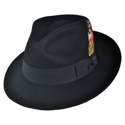 Jaxon Hats | C-Crown Crushable Wool Felt Fedora Hat | 135003 | lead | BLACK