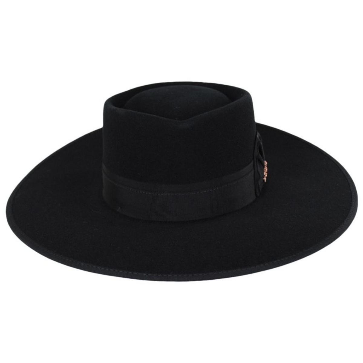 Renegade | Cowpuncher Wool and Angora Felt Gambler Hat | 100810 | front | BLACK