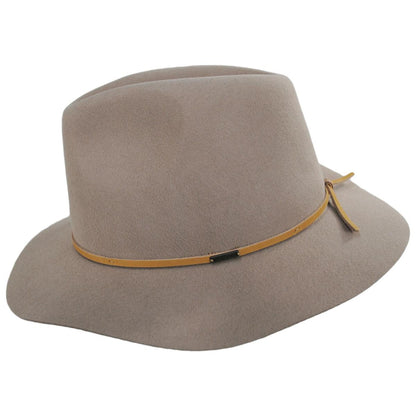 BRIXTON HATS | Wesley Wool Felt Floppy Fedora Hat - Dark Tan | 135610DT | profile | DARK TAN