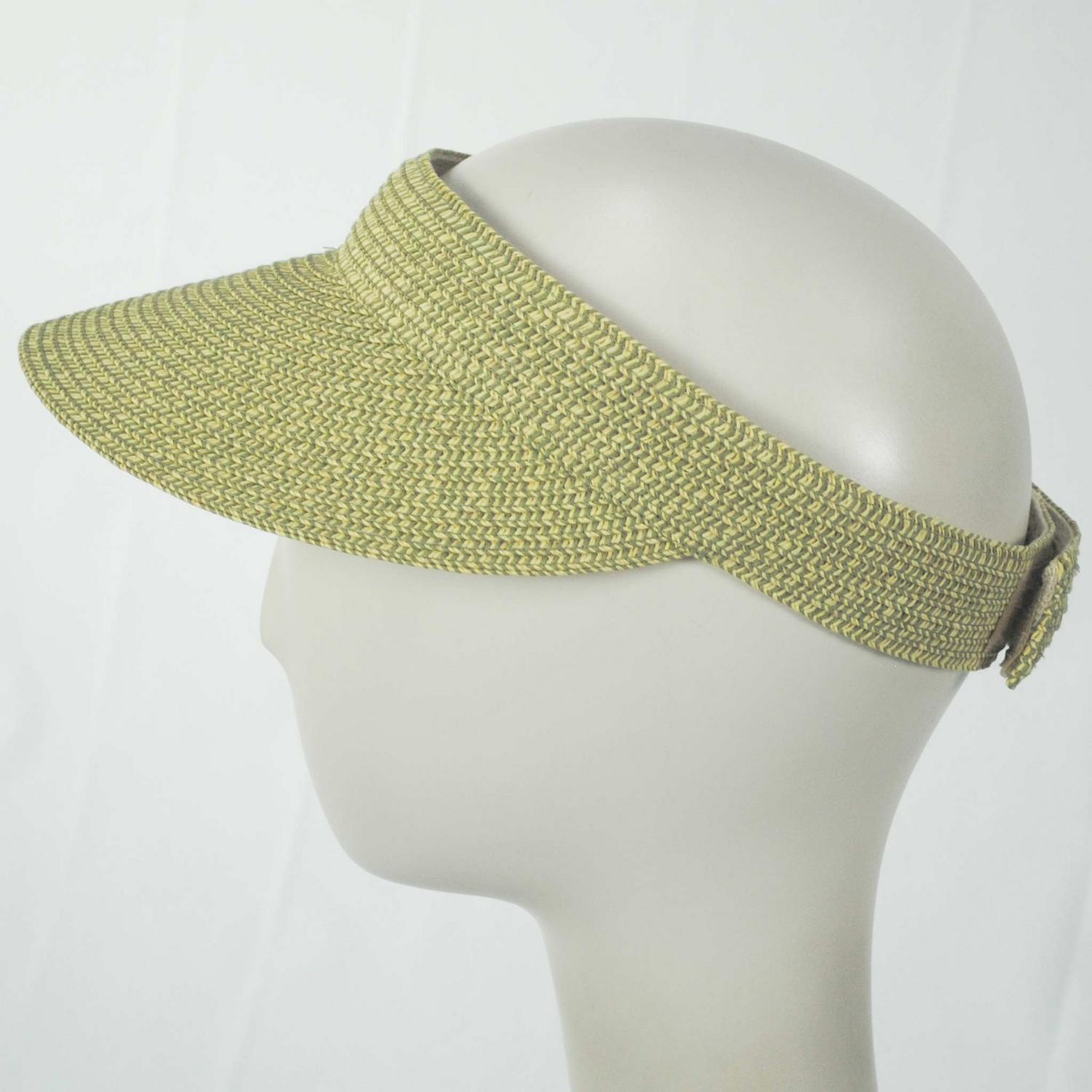 Jeanne Simmons | Toyo Braid Straw Tweed Visor Hat | 196207 | profile | GREEN TWEED