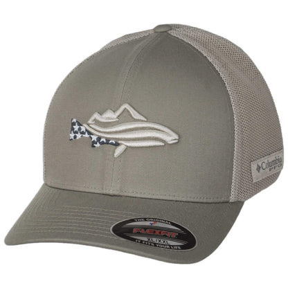 Columbia Sportswear | PFG Icon Cotton & Mesh Flexfit Fitted Baseball Cap | 400082 | lead | TUSK