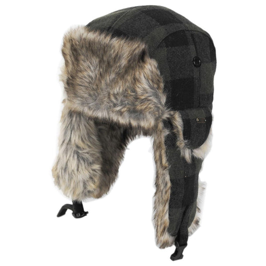 Scala | Saint Cloud Wool Blend Trooper Hat | 400166 | lead | OLIVE