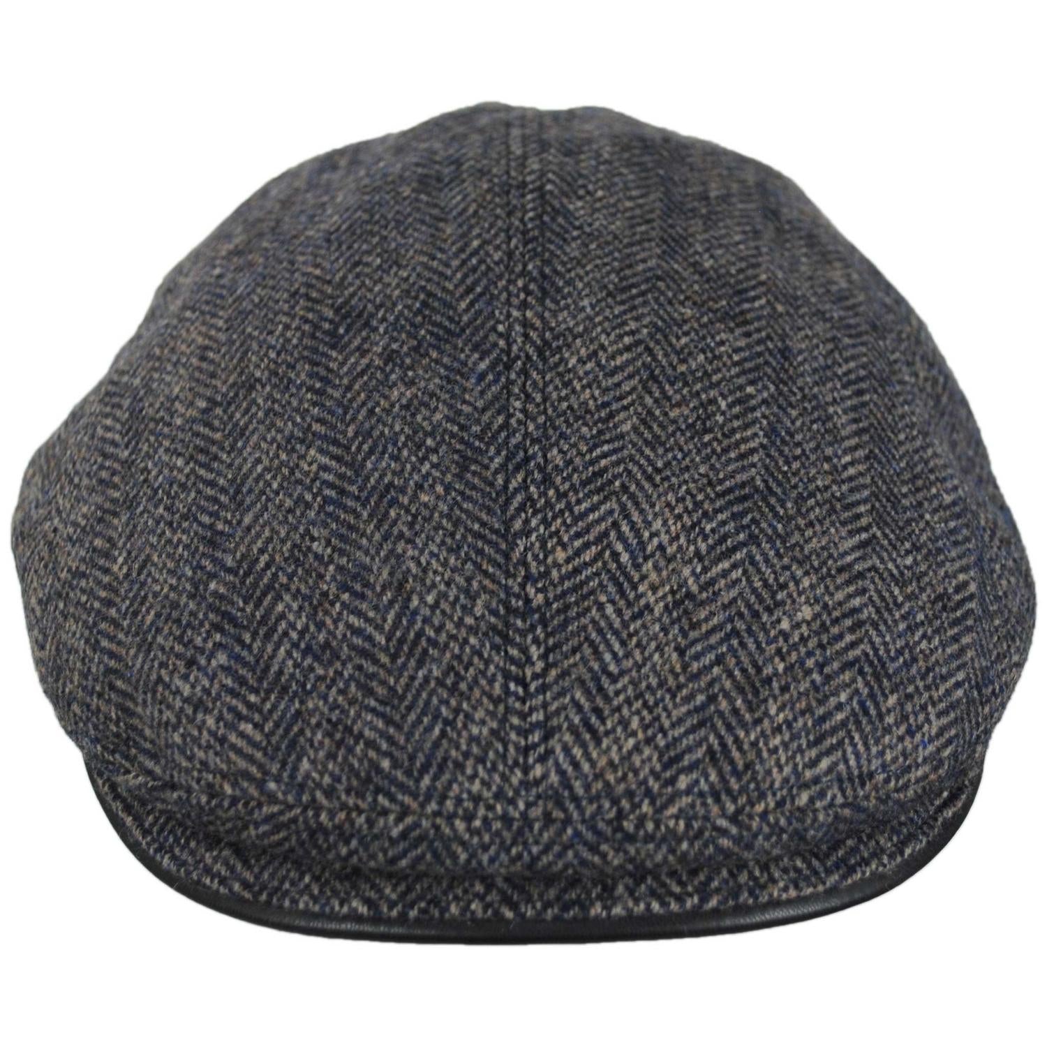 Scala | Dillon Wool Blend Herringbone Ivy Cap | 160164 | front | NAVY