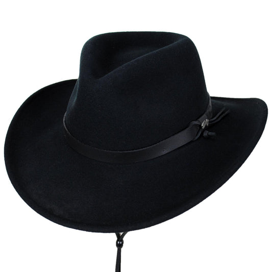 Bailey Western | Morgan Crushable Wool LiteFelt Western Hat | 130154 | lead | BLACK