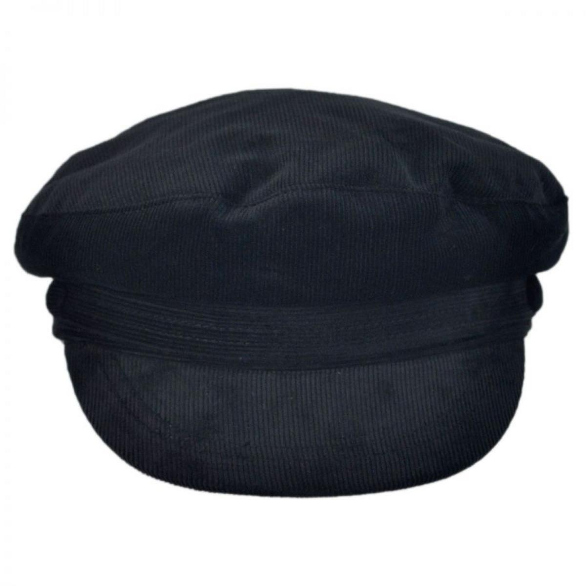 Jaxon Hats | Corduroy Fiddler's Cap | 181016 | front | BLACK