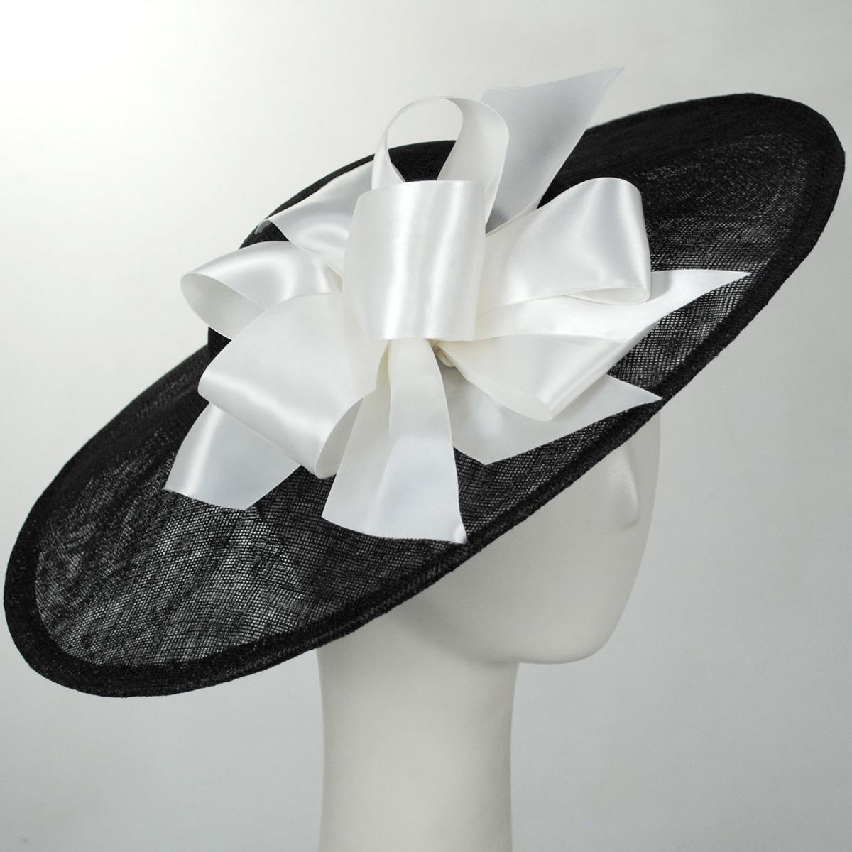 Kathy Jeanne | Bows Galore Sinamay Straw Picture Dress Hat | 122452 | profile | SOLID BLACK