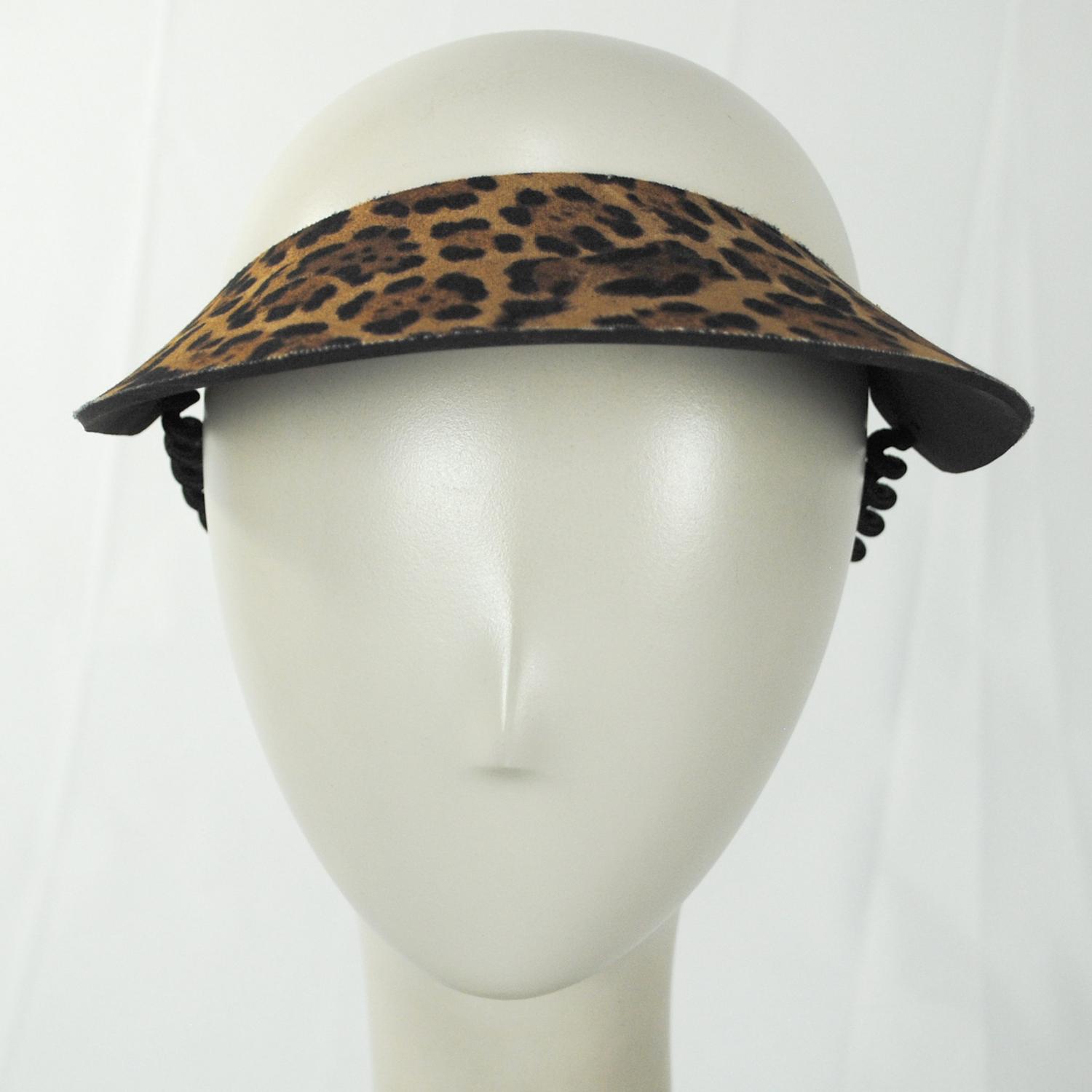 The Incredible Sunvisor | Springlace Leopard Sunvisor | 196370 | front | TAN