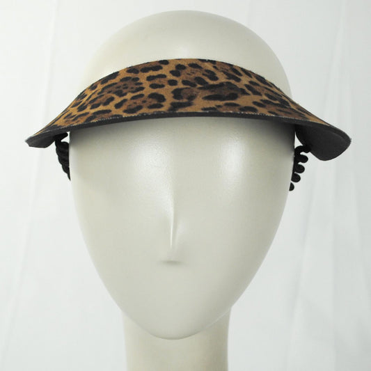 The Incredible Sunvisor | Springlace Leopard Sunvisor | 196370 | front | TAN