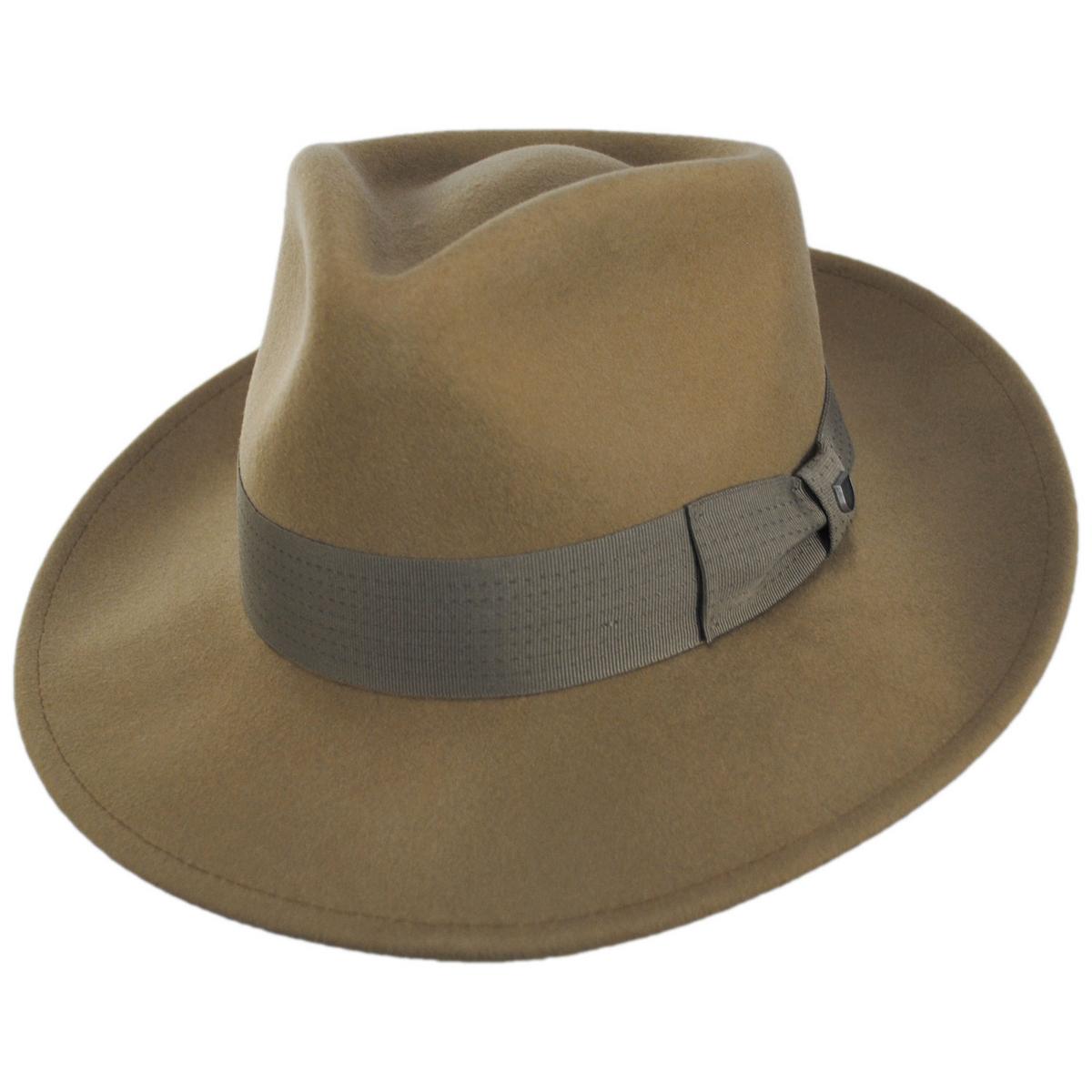BRIXTON HATS | Swindle Convertabrim Wool Felt Fedora Hat | 135605 | lead | ANTIQUE BRONZE