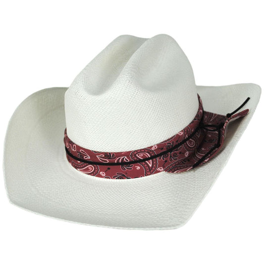 Bigalli | Manaba Panama Straw Western Hat | 129254 | lead | WHITE