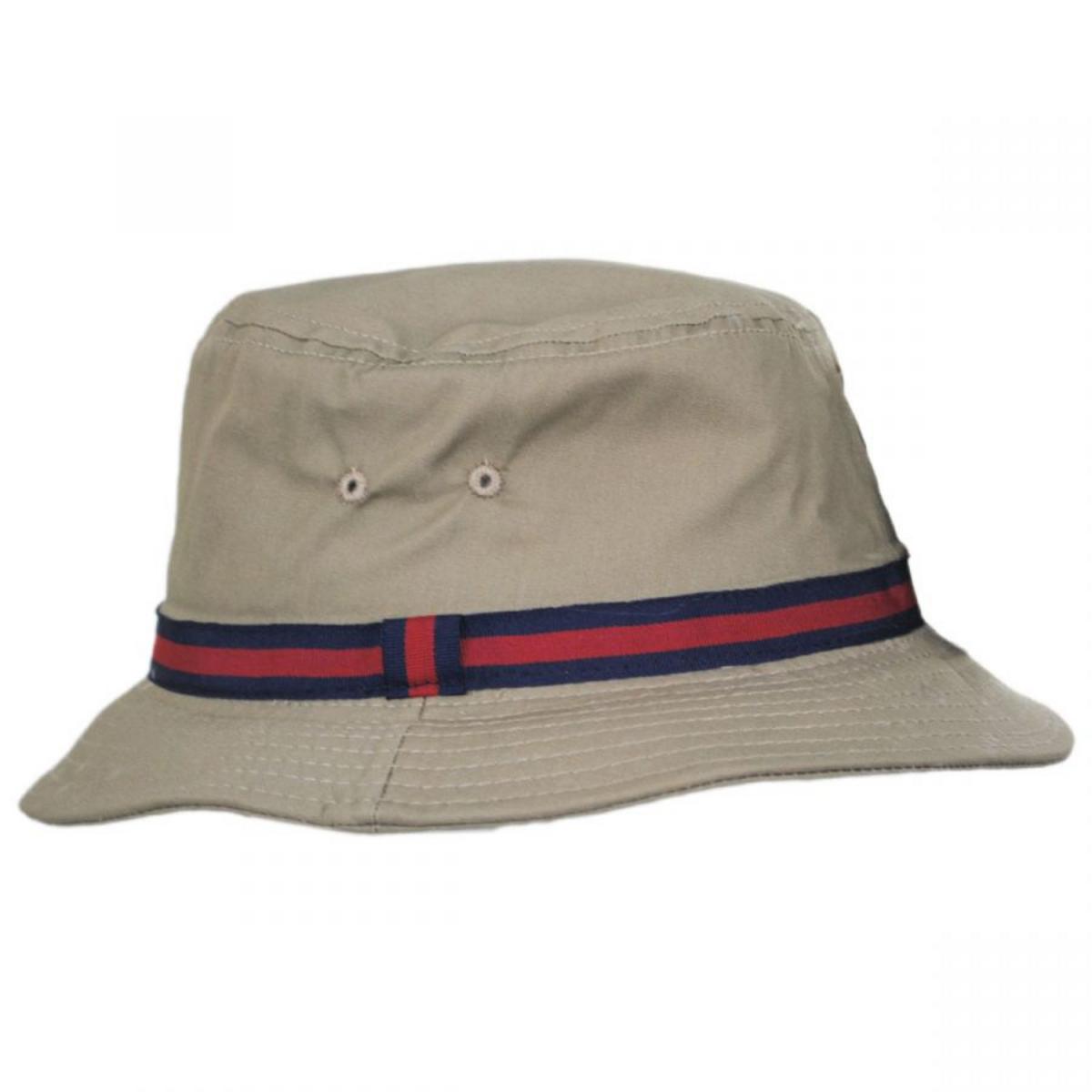 Dorfman Pacific | Poplin Cotton Blend Rain Bucket Hat | 185110 | profile | BRITISH TAN