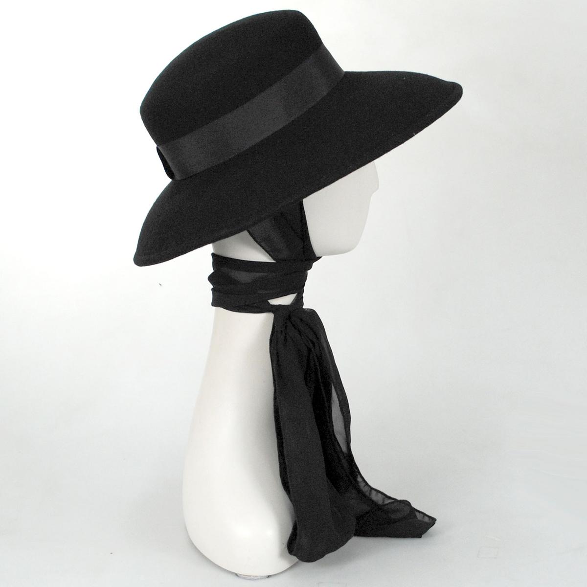 Kathy Jeanne | Lumiere Wool Felt Lampshade Hat - Made to Order | 124721 | detailtwo | BLACK