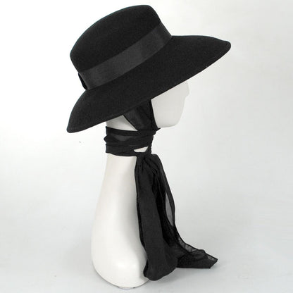 Kathy Jeanne | Lumiere Wool Felt Lampshade Hat - Made to Order | 124721 | detailtwo | BLACK