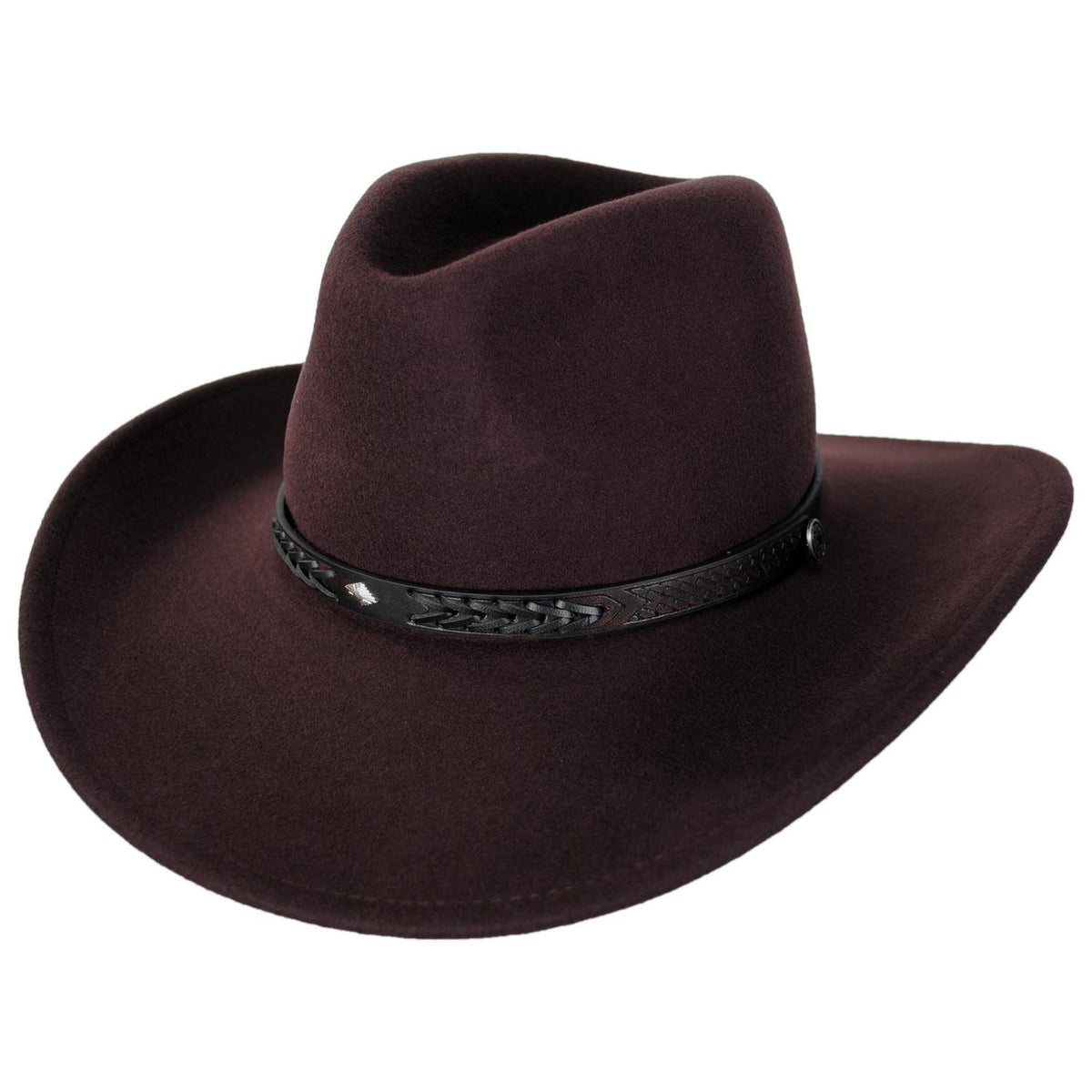 Jaxon Hats | Wyatt Wool Felt Western Cowboy Hat | 135009 | lead | BROWN