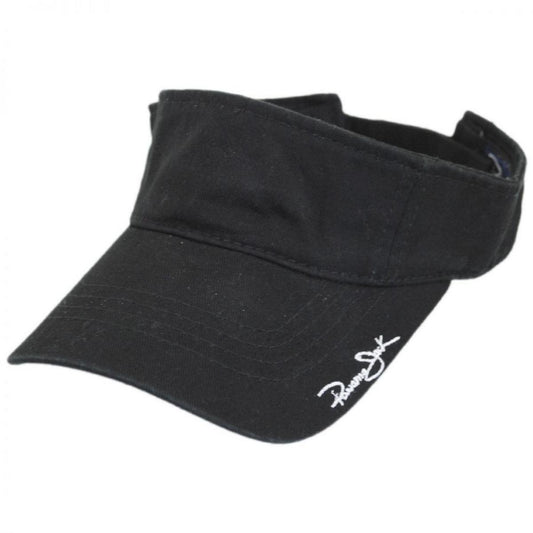 Panama Jack | Garment Washed Cotton Sport Visor | 195075 | lead | BLACK