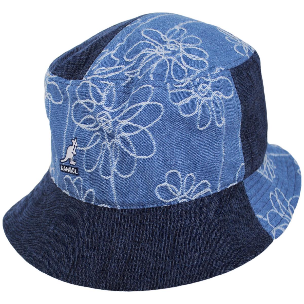 Kangol | Patchwork Mashup Denim Cotton Bucket Hat - Spring Collection | 185777SS | lead | MEDIUM BLUE FLORAL
