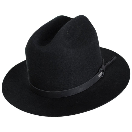 BRIXTON HATS | Hitch Ranch Wool Felt Fedora Hat | 135669 | lead | BLACK