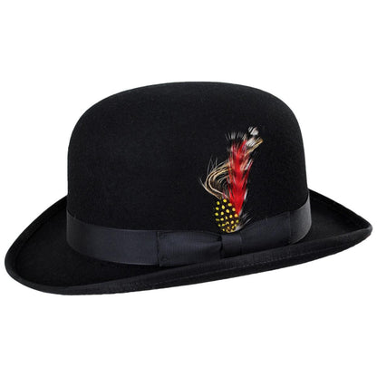 Jaxon Hats | Wholesale Made in the USA - Classics Wool Felt Bowler Hat B2B Pre-Pack | B2B131302 | profile | BLACK