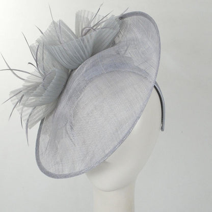 Kathy Jeanne | Fruncido Sinamay Straw Fascinator Hat | 122429 | front | GREY