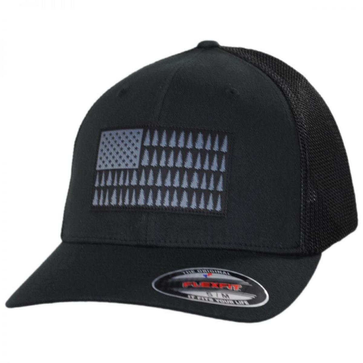 Columbia Sportswear | Tree Flag Mesh Flexfit Fitted Baseball Cap | 400139 | lead | BLACK