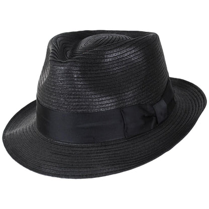 Bigalli | Alessandro Toyo Braid Fedora Hat | 129240 | lead | BLACK