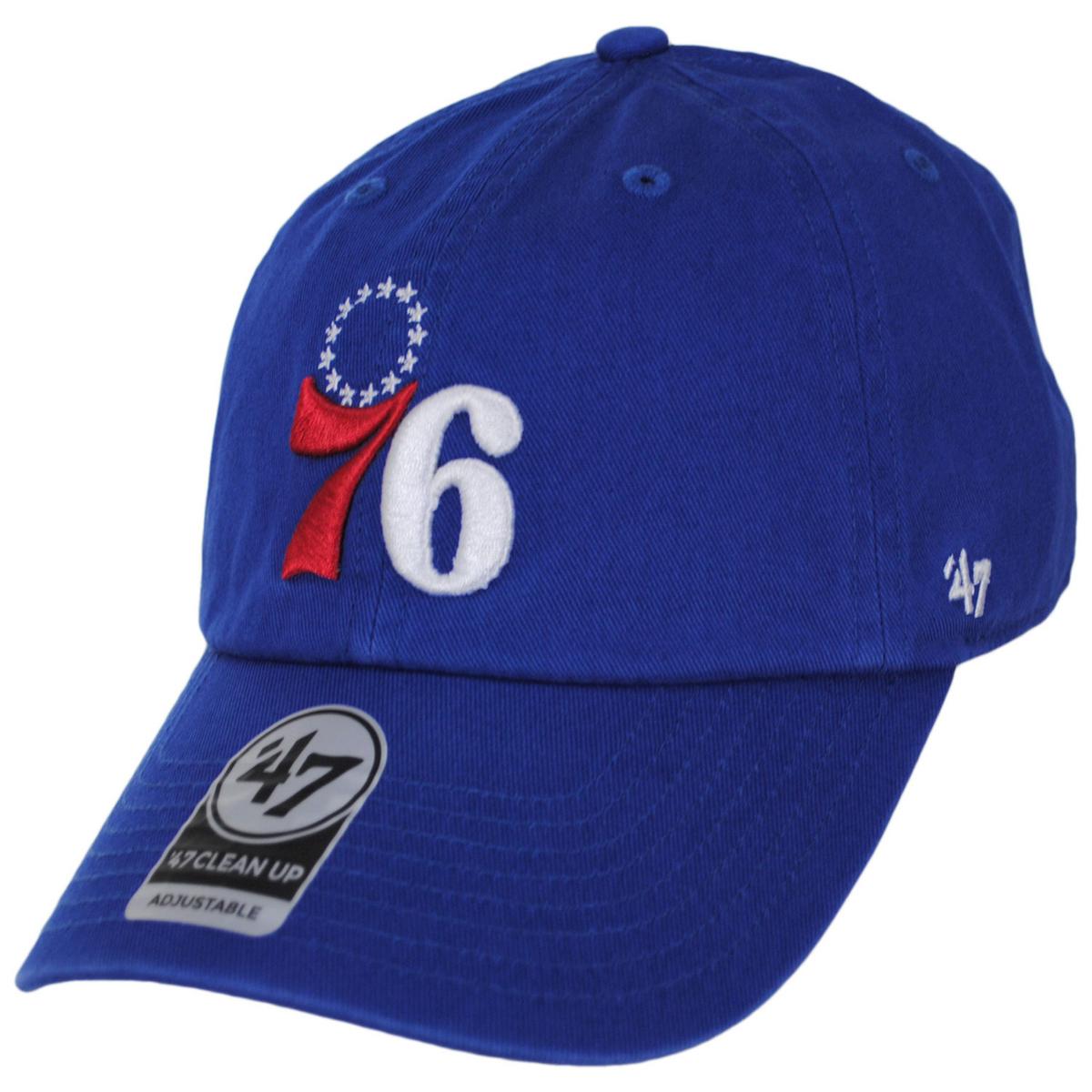 47 Brand | Philadelphia 76ers NBA Clean Up Strapback Baseball Cap Dad Hat | 204110 | lead | ROYAL