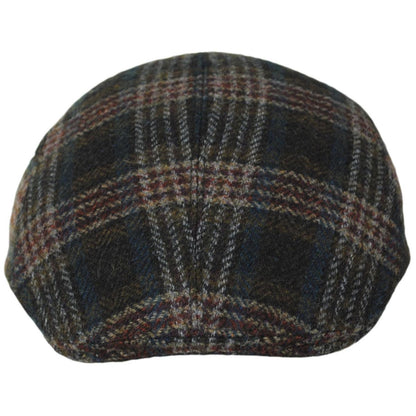 Wigens Caps | Magee Multi Check Wool Modern Ivy Cap | 161968 | front | DARK BLUE