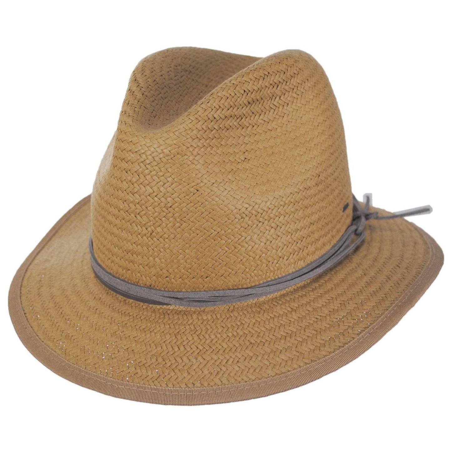 Bailey 1922 | Bran Raindura Straw Fedora Hat | 127937 | lead | CARAMEL