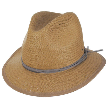 Bailey 1922 | Bran Raindura Straw Fedora Hat | 127937 | lead | CARAMEL