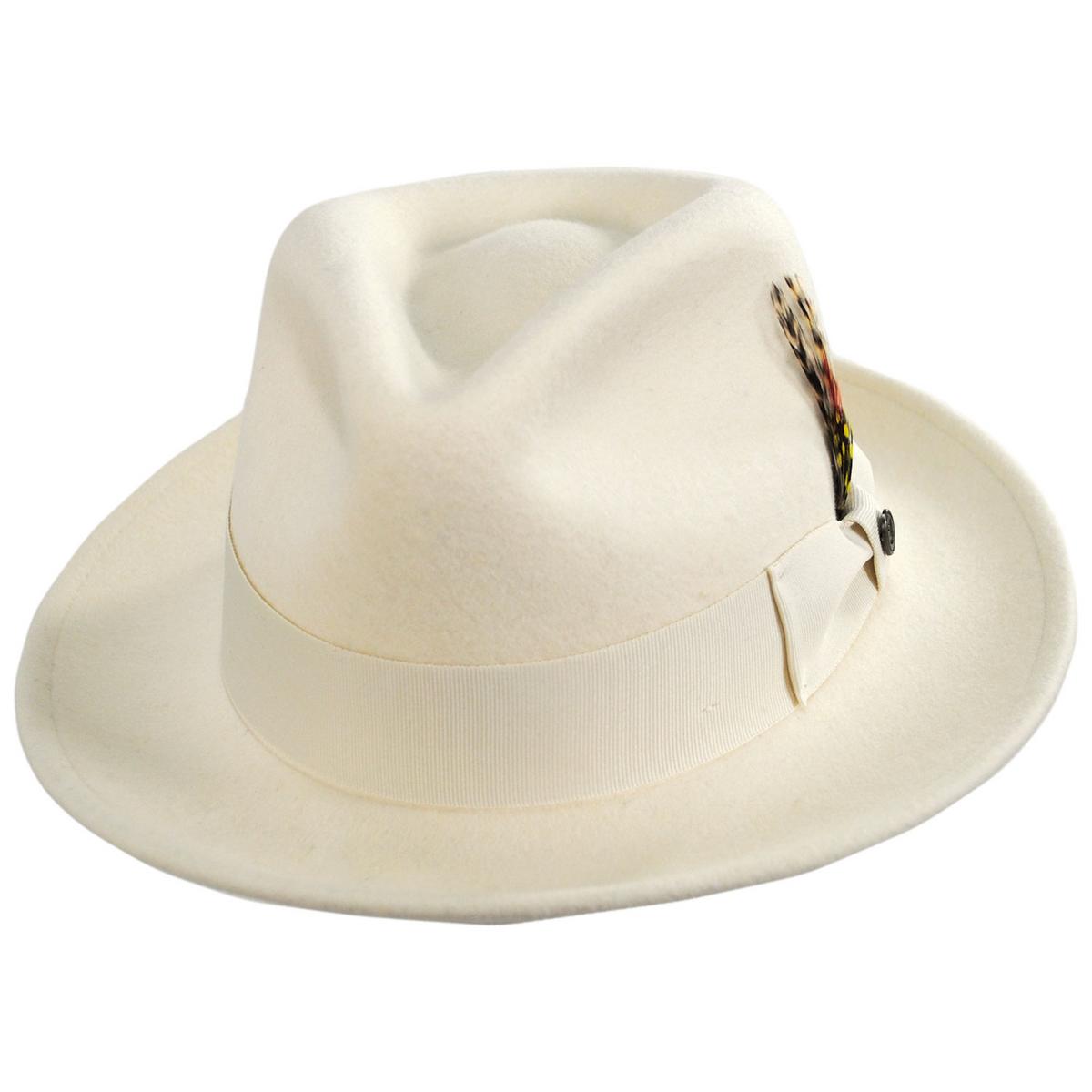 Jaxon Hats | Wholesale Pachuco Crushable Wool Felt Fedora Hat  - Cream B2B Pre-Pack | B2B135008C | lead | CREAM