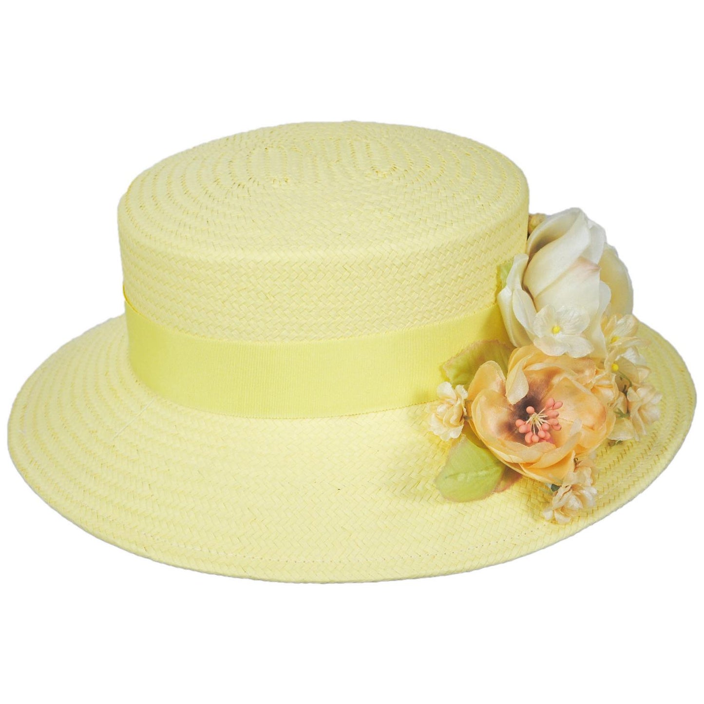 Kathy Jeanne | Floral Crown Toyo Straw Lampshade Hat | 122463 | profile | LIGHT YELLOW