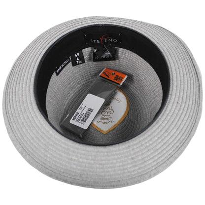 Stefeno Hats | Jonas Toyo Straw Stingy Brim Fedora Hat | 129708 | under | GREY