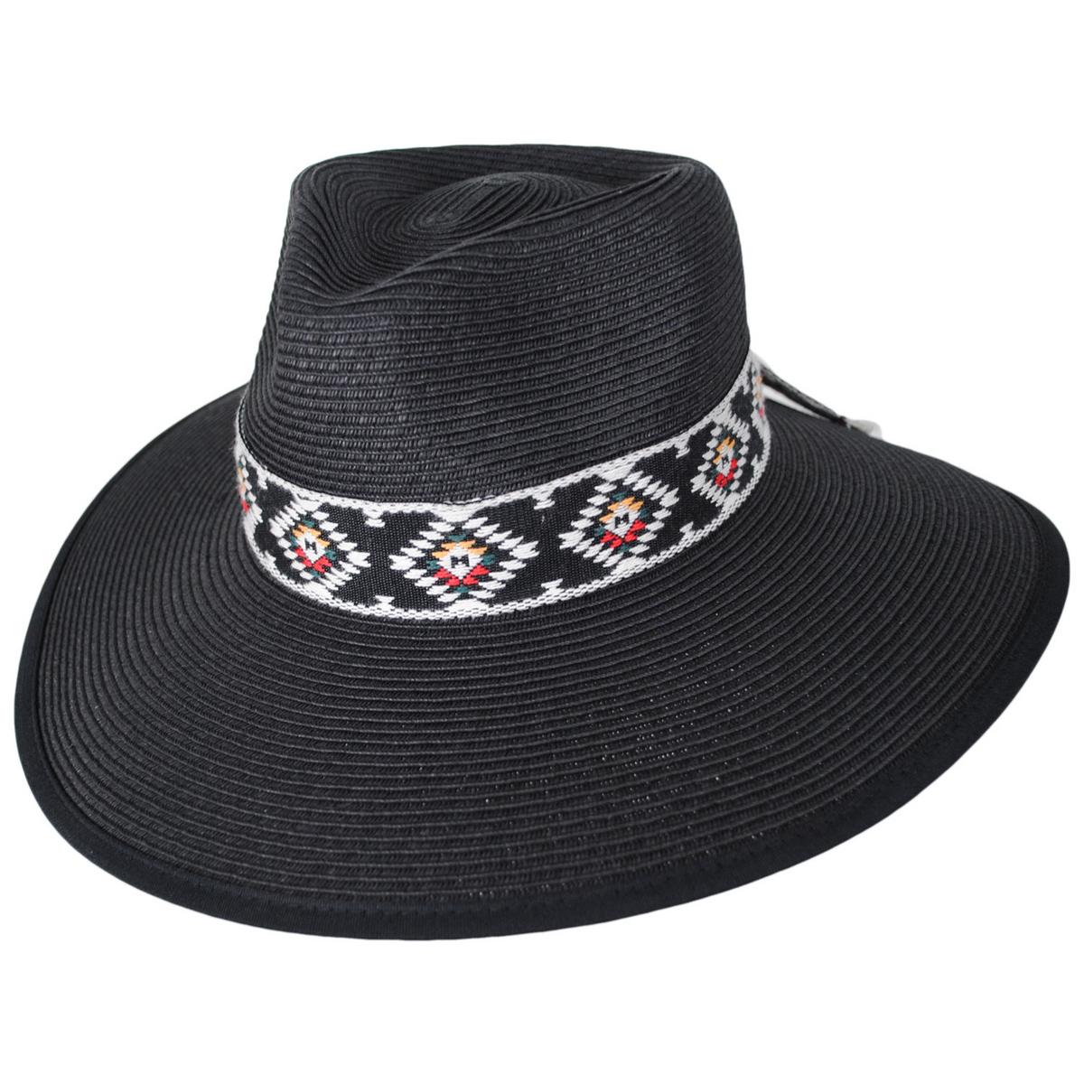 Jeanne Simmons | Cabo Toyo Straw Fedora Hat | 101810 | lead | BLACK