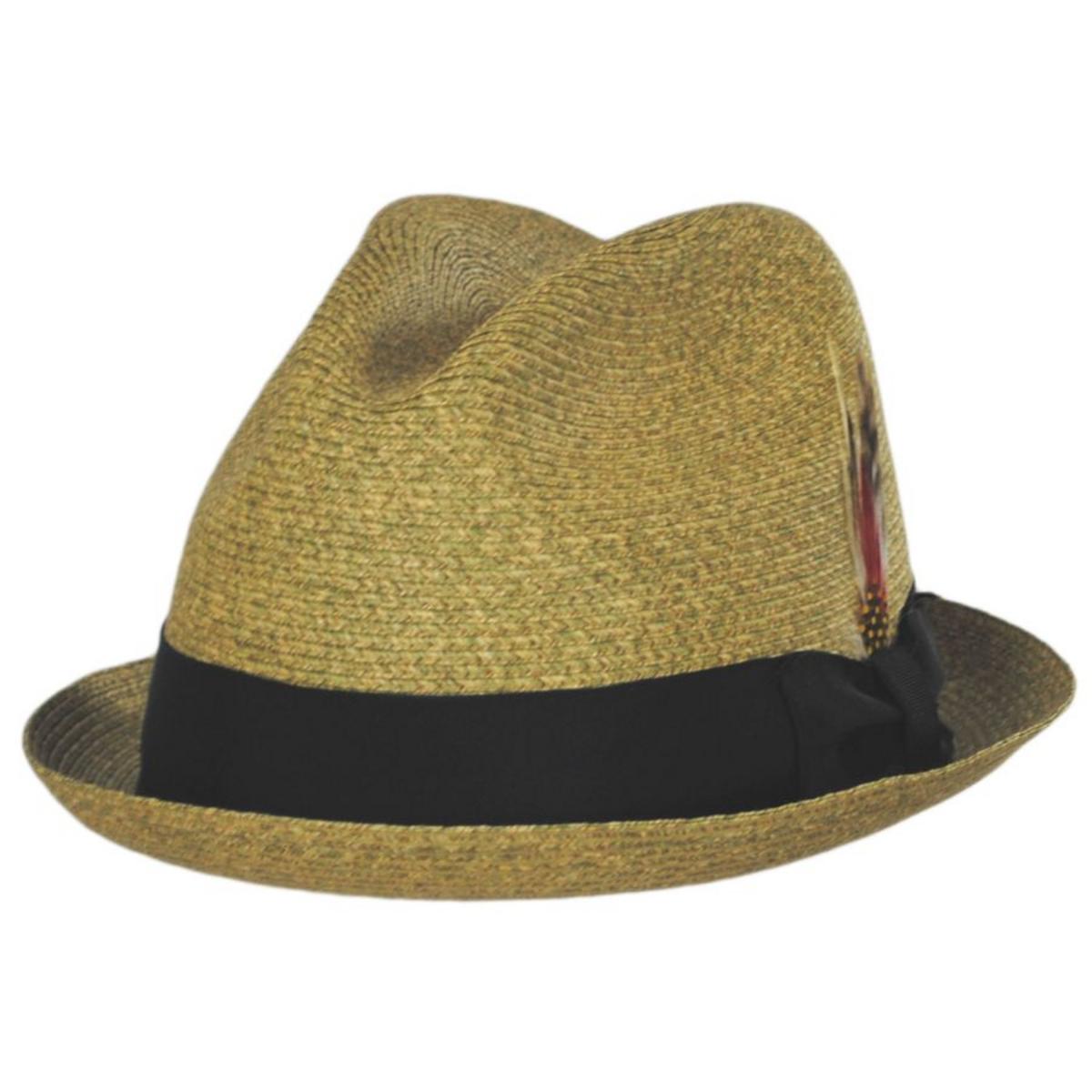 Capas Headwear | Soho Poly Braid Stingy Brim Fedora Hat | 126694 | lead | GOLD/BROWN