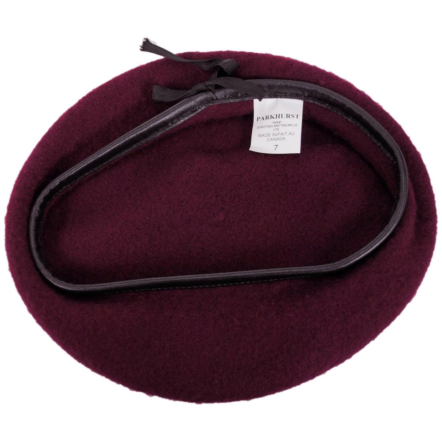 Village Hat Shop | Wool Military Beret with Lambskin Band | 151106 | under | MAROON
