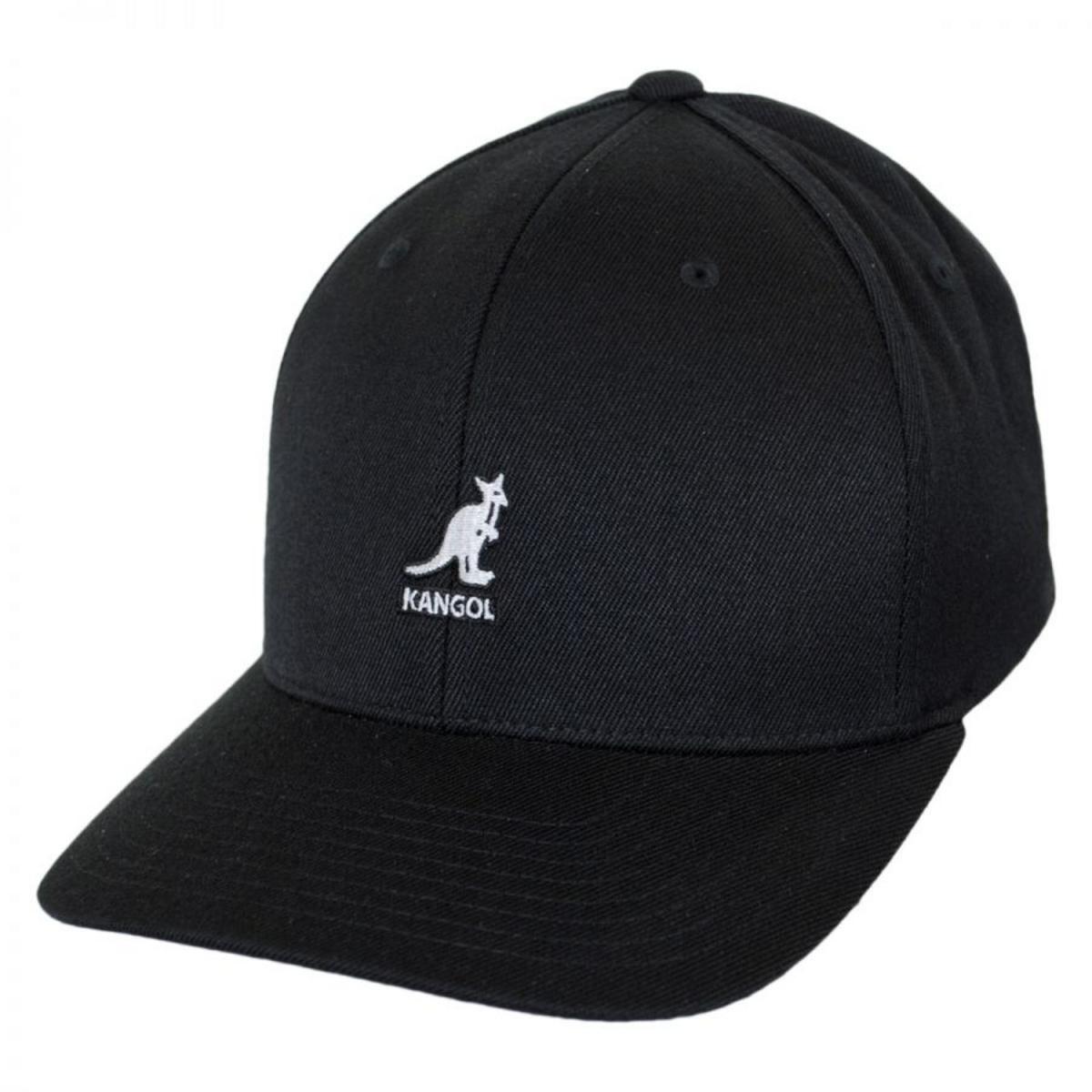 Kangol | Logo Wool FlexFit Fitted Baseball Cap | 201104 | lead | BLACK