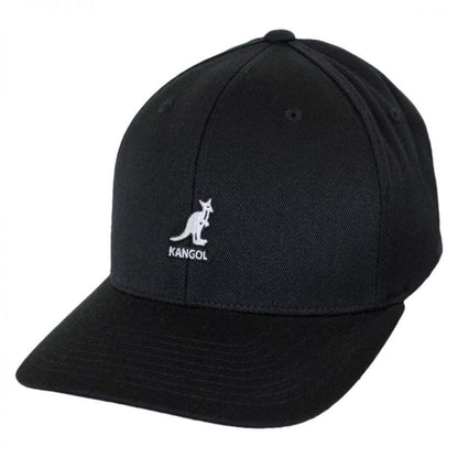 Kangol | Logo Wool FlexFit Fitted Baseball Cap | 201104 | lead | BLACK
