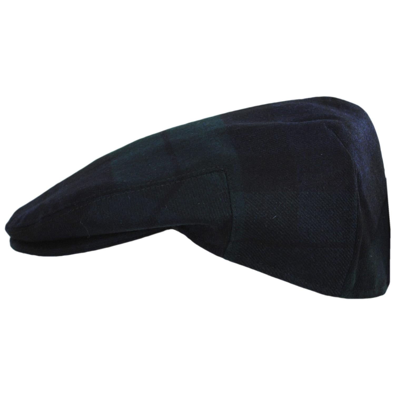 Baskerville Hat Company | Somerset Wool Plaid Ivy Cap | 167674 | profile | NAVY/GREEN