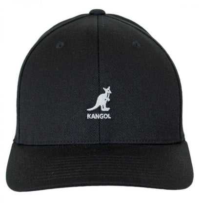 Kangol | Logo Wool FlexFit Fitted Baseball Cap | 201104 | front | BLACK